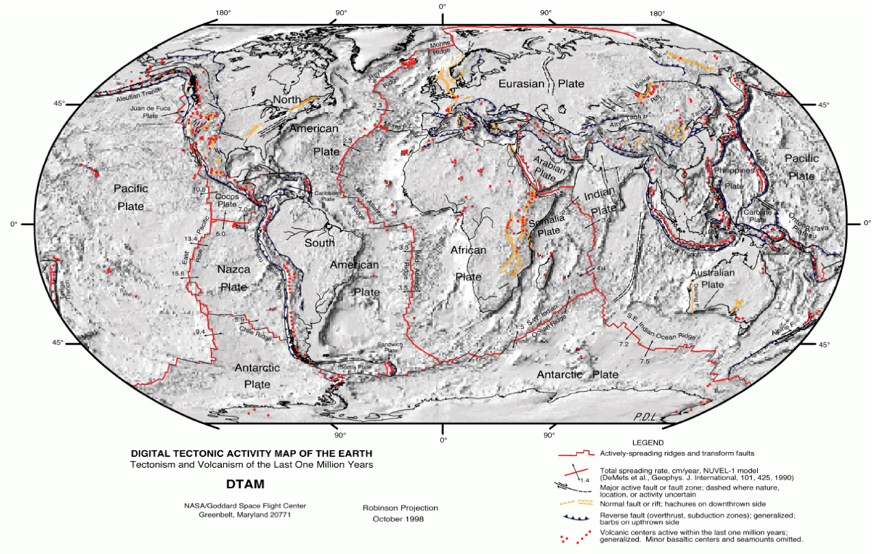 Тектонические плиты земли на карте мира фото